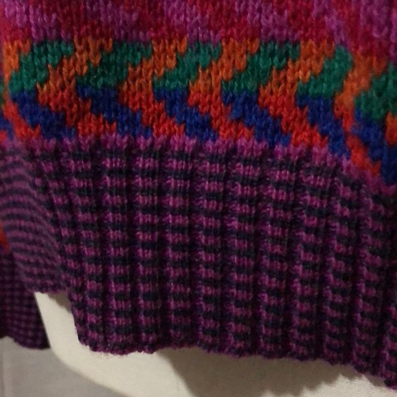 Vintage Wendy Lawrence Wool Sweater-Vibrant Pattern-Like New Condition - Picture 4 of 17